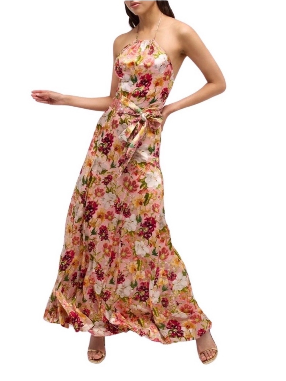 Alice + Olivia Dita Halter Silk Maxi Dress - Picture 4 of 13